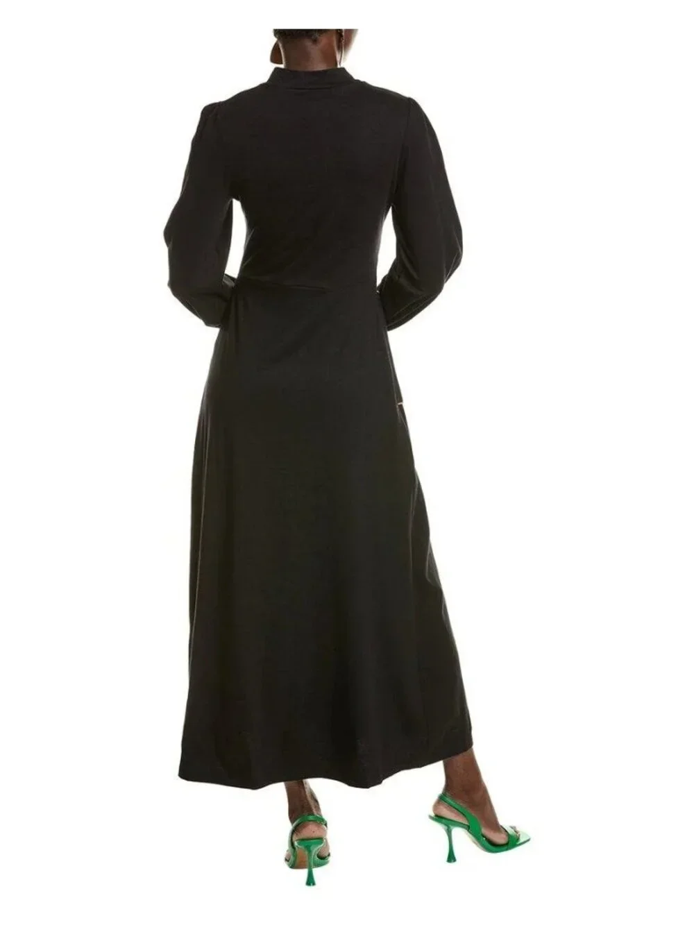 Garrie B Embroidered Maxi Dress Women's Black Turtleneck Medium New With Tag - Picture 2 of 5